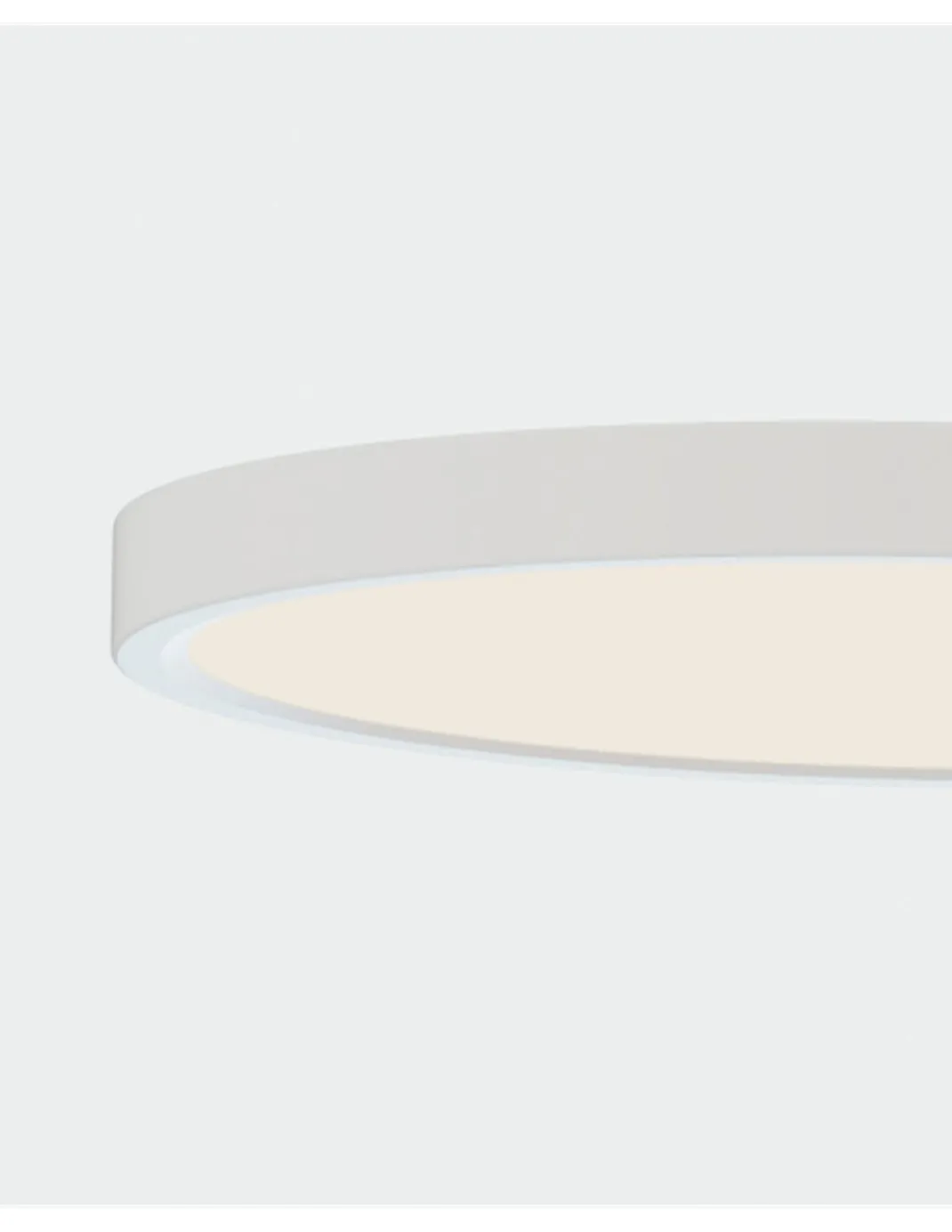 Plafón de Techo Koe - ACB - Color blanco y metal, forma redonda