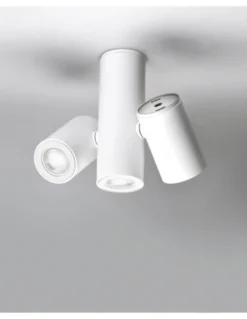 Plafón de techo Kronn 3 GU10 - Milán - Triple foco tubular de superficie y orientable
