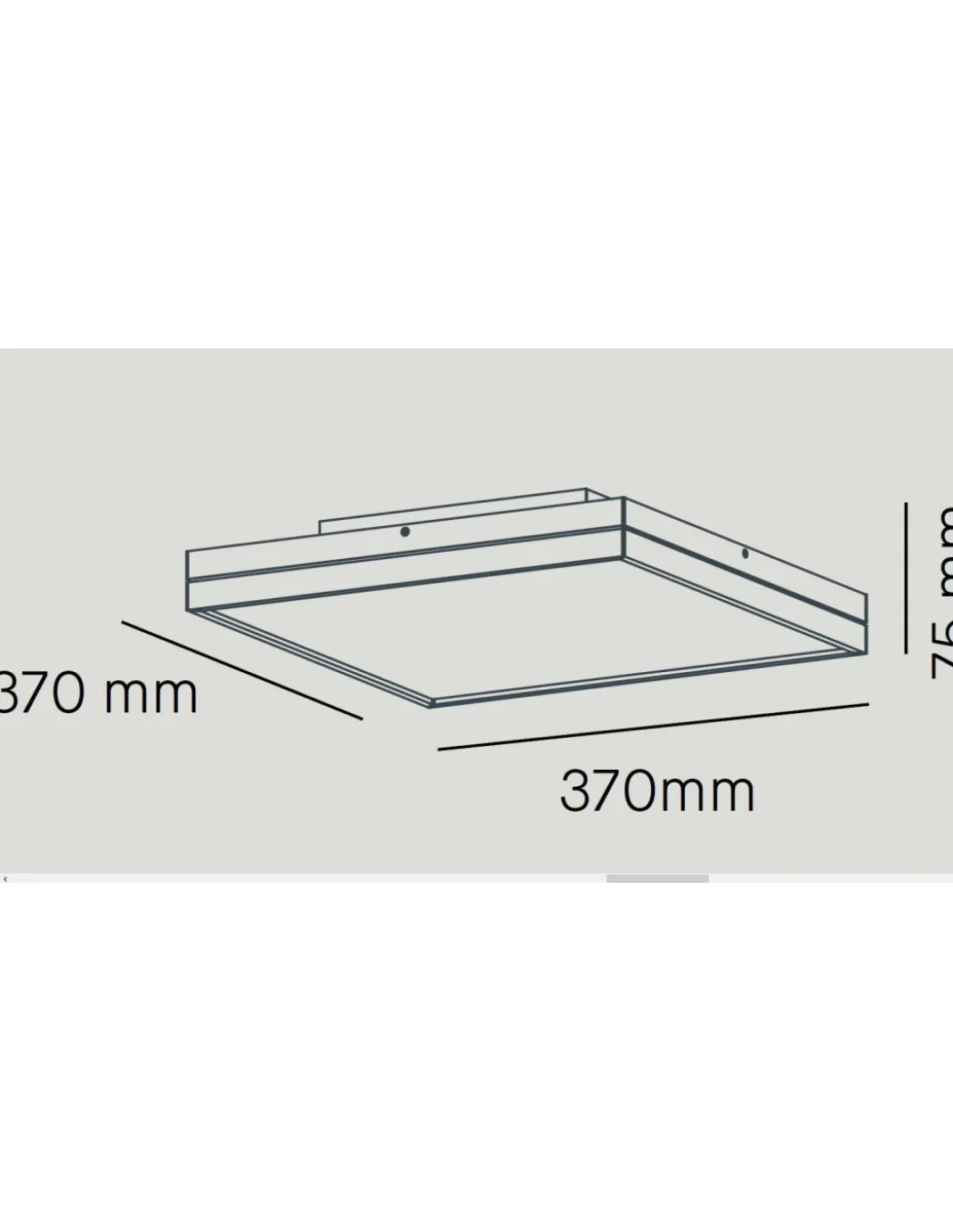 Plafón de techo LED Linea - Milán - Forma cuadrada, color blanco