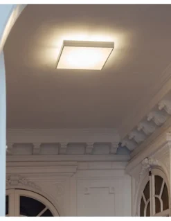 Plafón de techo LED Linea - Milán - Forma cuadrada, color blanco