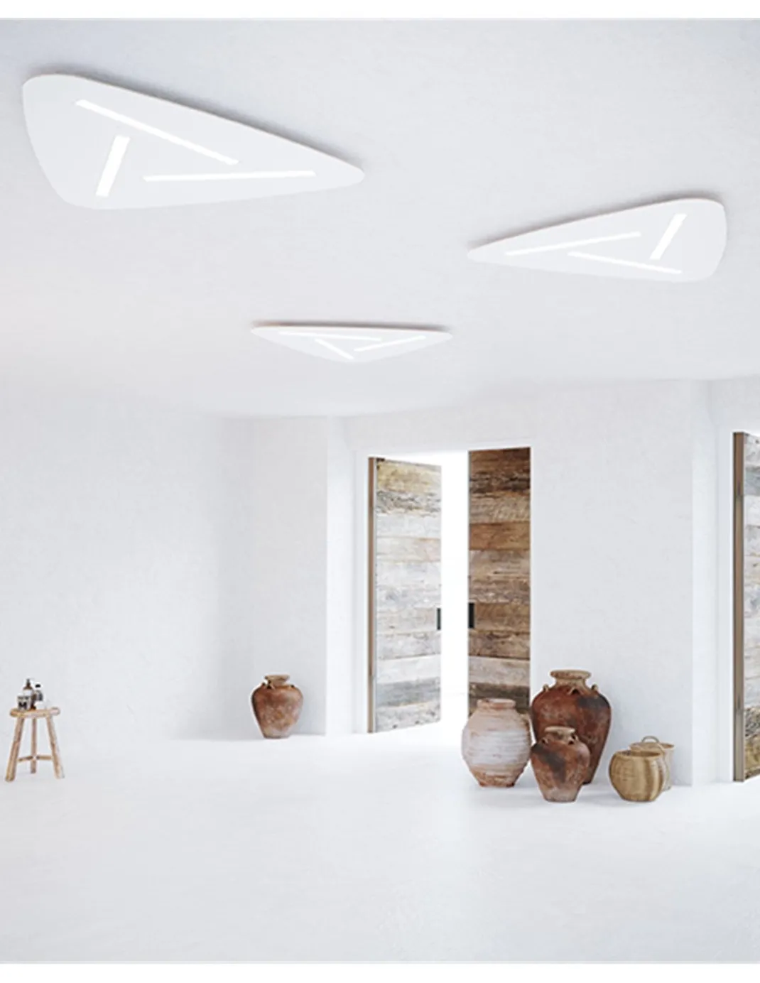 Plafón de techo LED Liwi - Luz Negra - Plafón LED original de diseño moderno, fina madera contrachapada