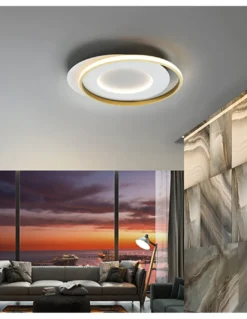 Plafón de techo Limbos – Schuller – Lámpara decorativa minmalista, disponible en dorado o negro