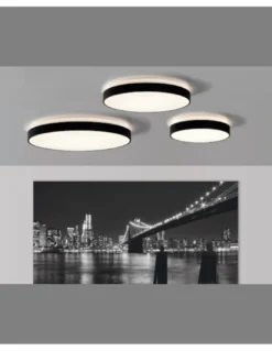 Plafón de techo Lisboa - ACB - Lámpara LED redonda con luz indirecta decorativa