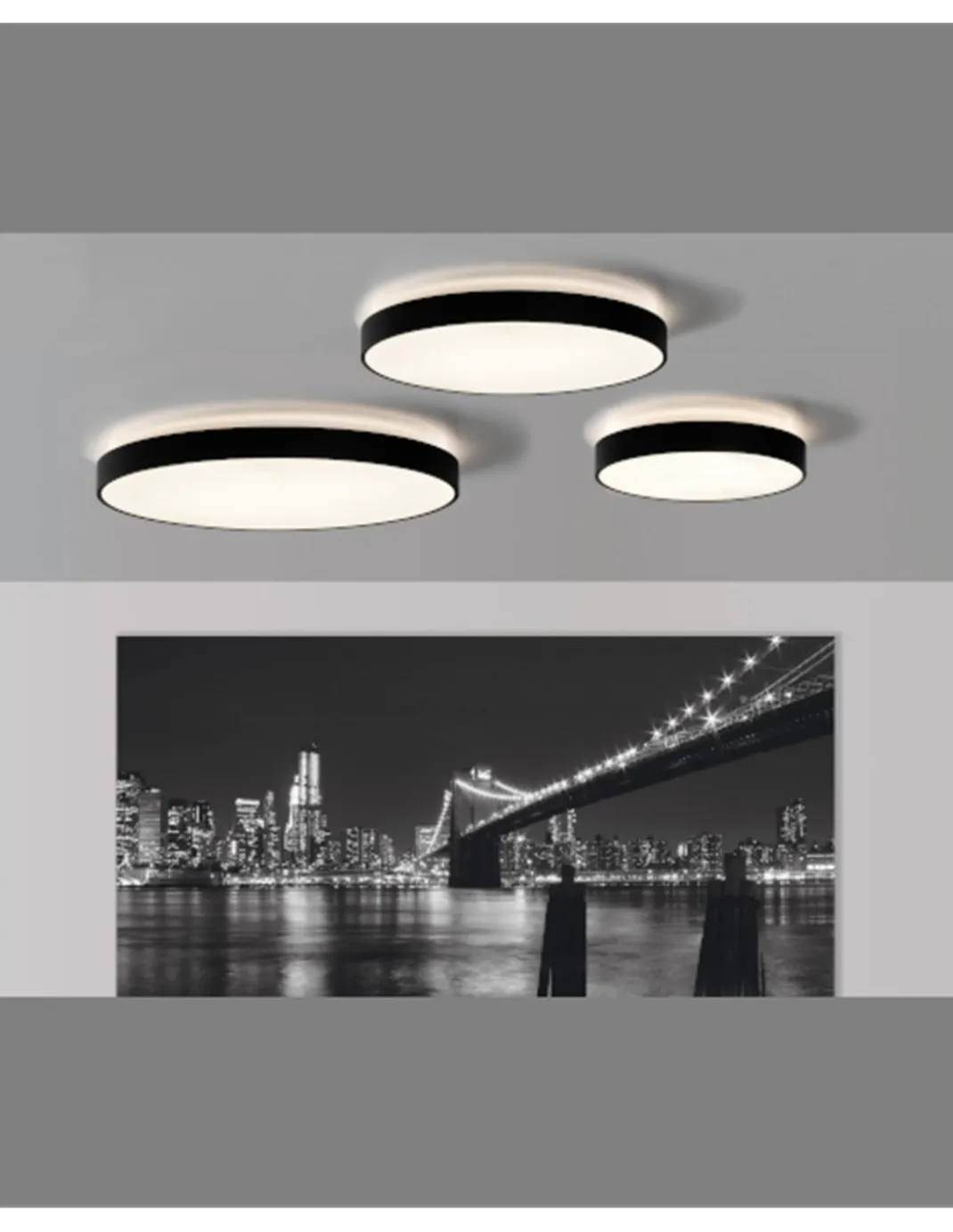 Plafón de techo Lisboa - ACB - Lámpara LED redonda con luz indirecta decorativa
