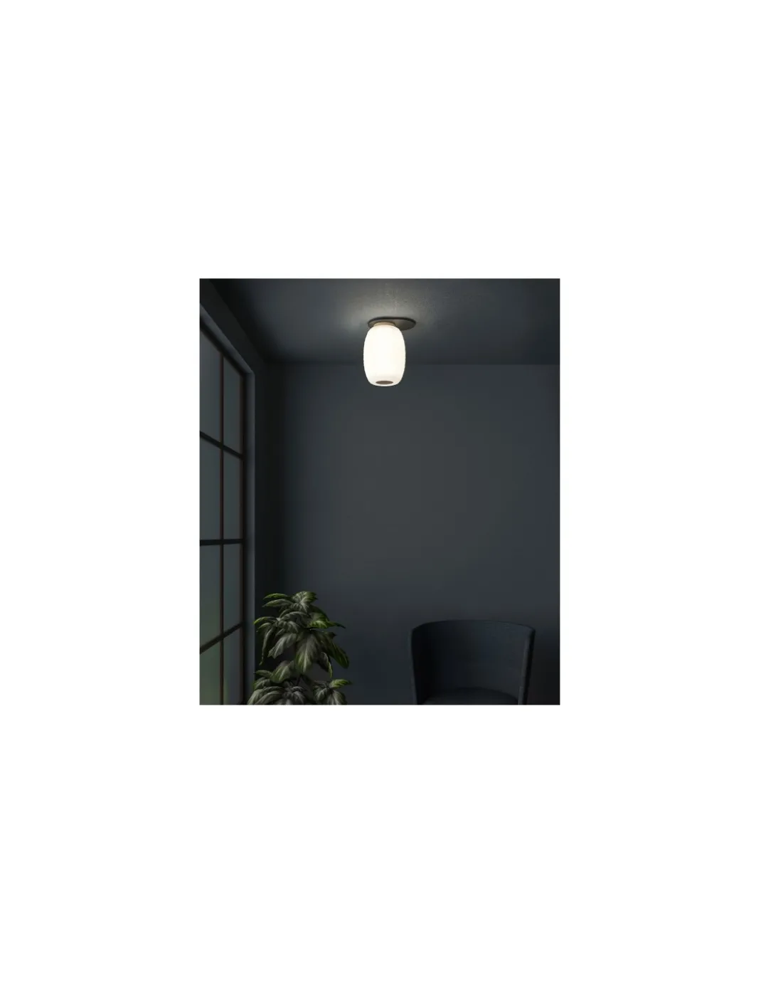 Plafón de techo Misko - B.lux - Diseño japonés en madera con difusor de vidrio soplado