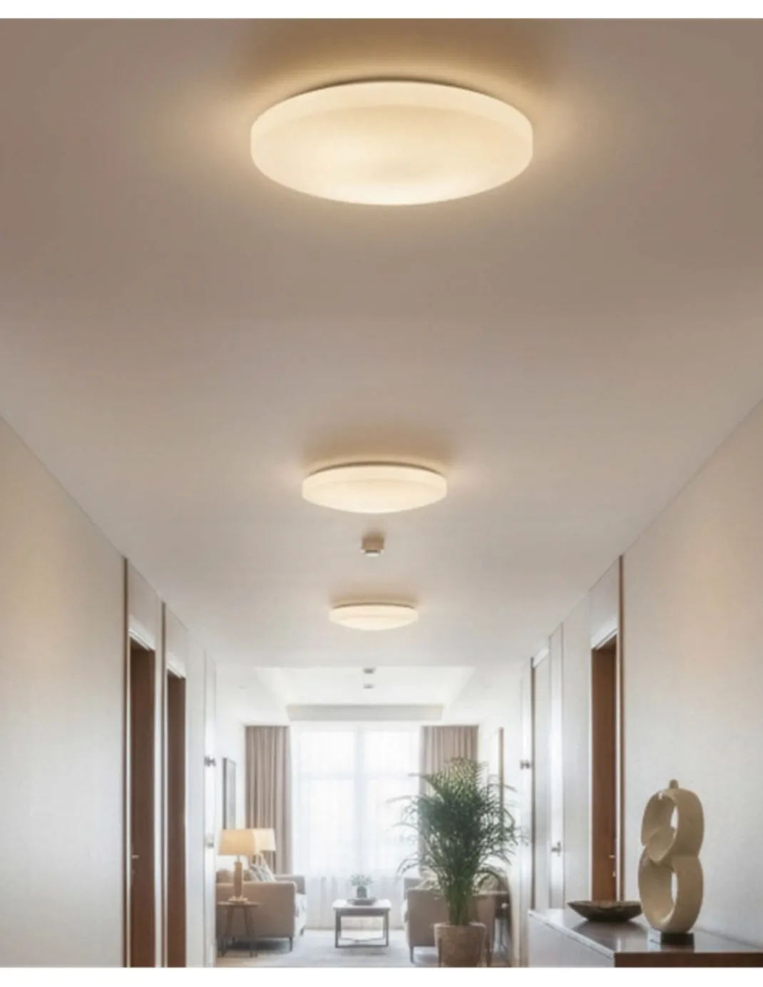 Plafón de Techo Moon - ACB - Plafón circular blanco para baño