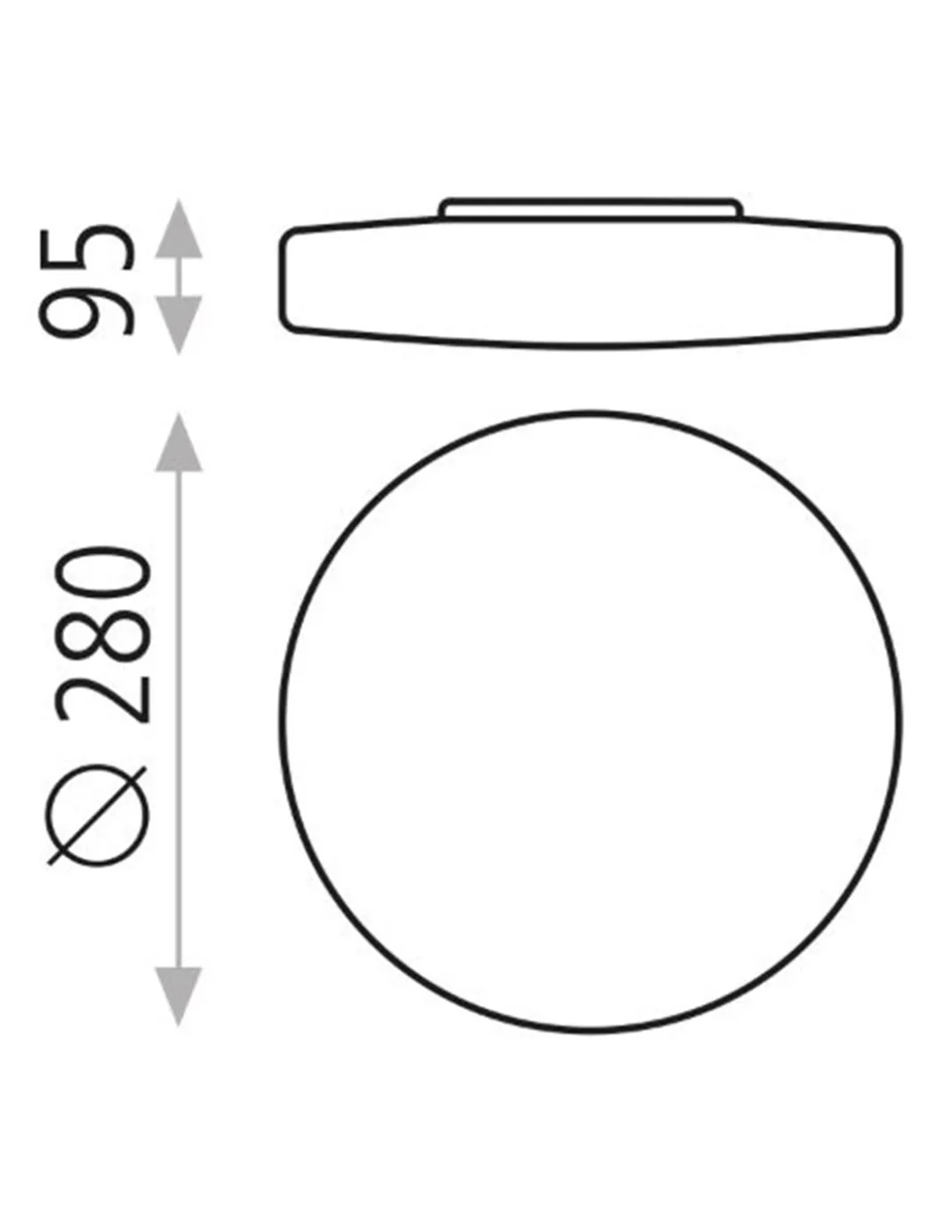 Plafón de Techo Moon - ACB - Plafón circular blanco para baño