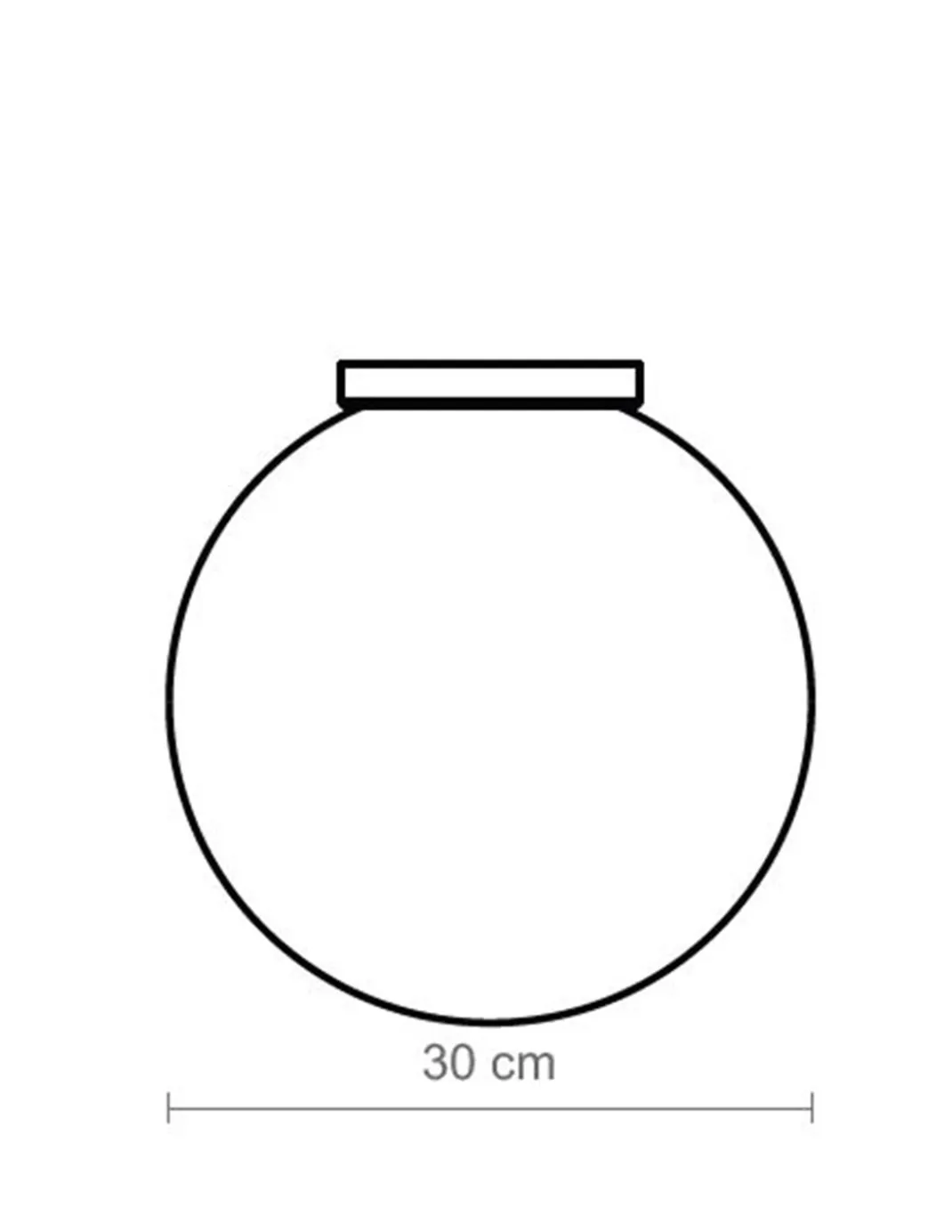 Plafón de techo Moon – Luxcambra – Lámpara tipo bola, pantalla de cristal, Ø 30 cm