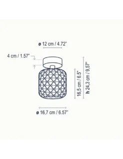 Plafón de techo Nans – Bover – Pantalla de fibra sintética tejida a mano, Disponible en varios tamaños, LED regulable Triac