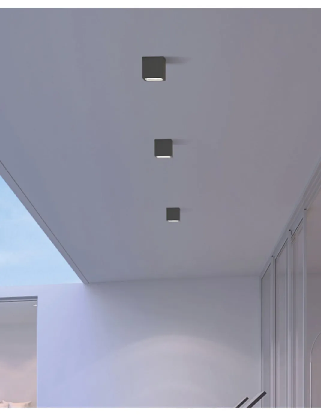 Plafón de techo para exterior Hamal - ACB - Diseño cúbico minimalista LED