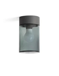 Plafón de techo para exterior Kila – Faro – Cristal transparente, IP65, 20 cm