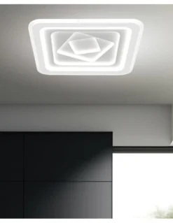 Plafón de techo Rado – AJP – Lámpara minimalista cuadrada LED, acabado blanco