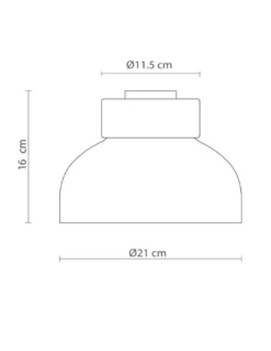 Plafón de techo Reiko – Robin – Lámpara redonda de metal y madera de fresno, Ø 21 cm