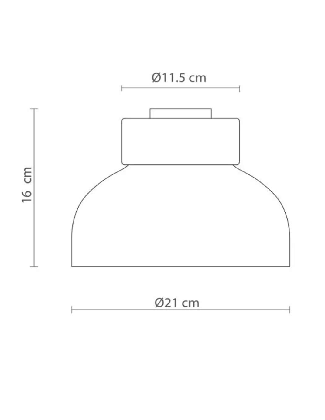 Plafón de techo Reiko – Robin – Lámpara redonda de metal y madera de fresno, Ø 21 cm