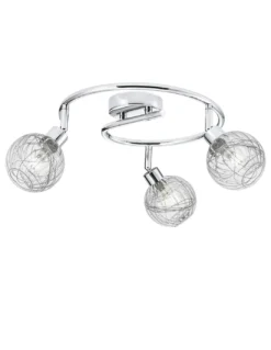 Plafón de techo Rolo – AJP – Lámpara de metal y cristal, 3 luces
