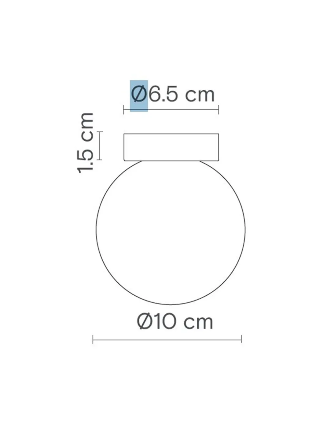 Plafón de techo Royal Simple - Robin - Pantalla esférica de alabastro, Ø 10 cm