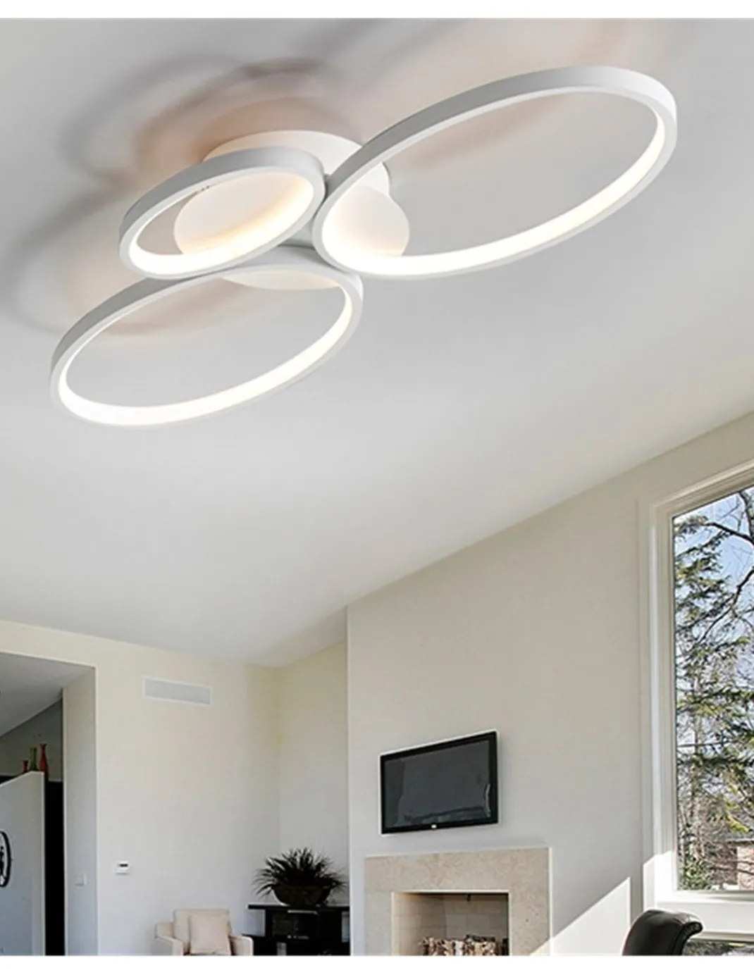 Plafón de techo Sios – Schuller – Lámpara LED blanca, diseño minimalista
