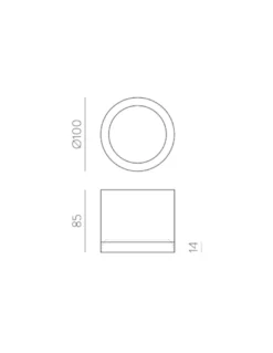 Plafón de techo Tech - ACB - Plafón LED técnico cilíndrico