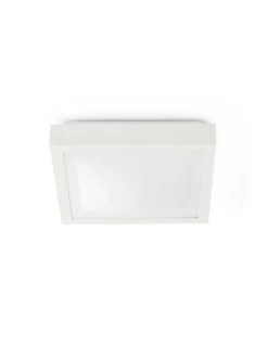 Plafón de techo Tola – Faro – Diseño cuadrado en blanco o níquel, apto para baño (IP44)