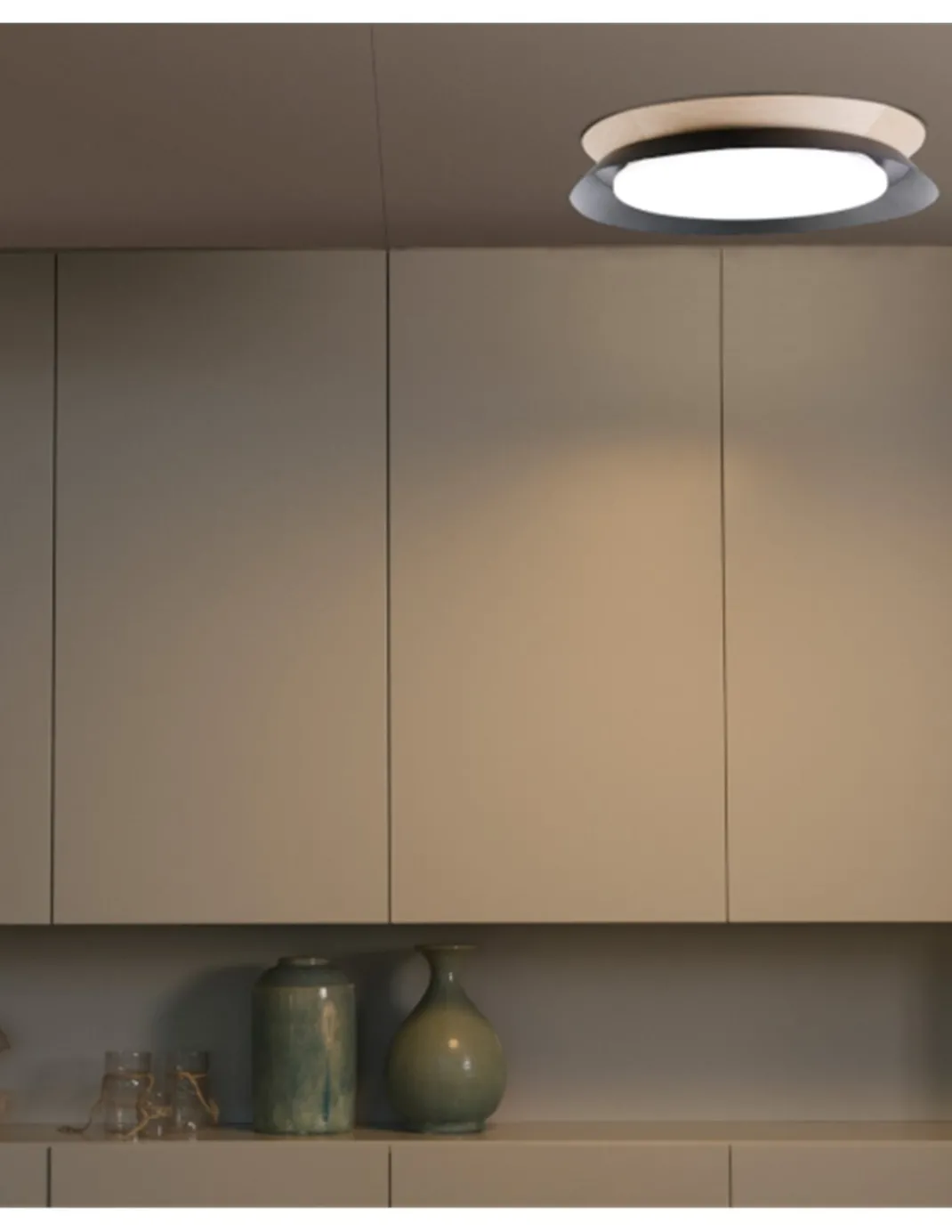 Plafón Techo Tender - Faro - LED Blanco y Madera, estilo nórdico, Ø 45 cm