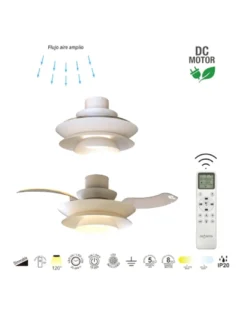 Plafón ventilador con luz Aconcagua - Mantra - Lámpara ventilador decorativo de diseño moderno