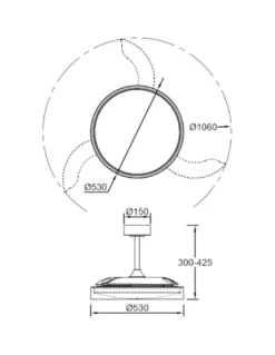 Plafón ventilador con luz Glass Fan - Mantra - Blanco con aspas retráctiles transparentes, LED regulable y mando a distancia