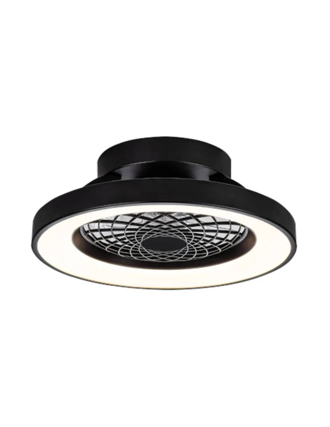 Plafón ventilador con luz Tibet Mini - Mantra - Negro con LED regulable, motor ultrasilencioso y mando a distancia