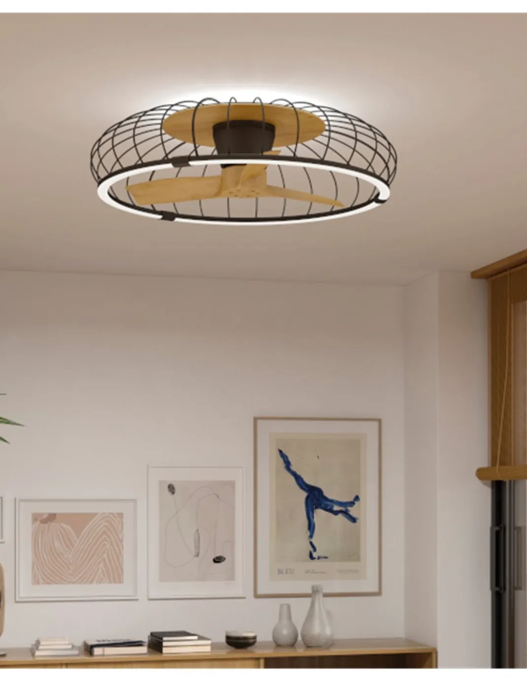 Plafón ventilador de techo Nature - Mantra - Ventilador con luz, control remoto y función inversa