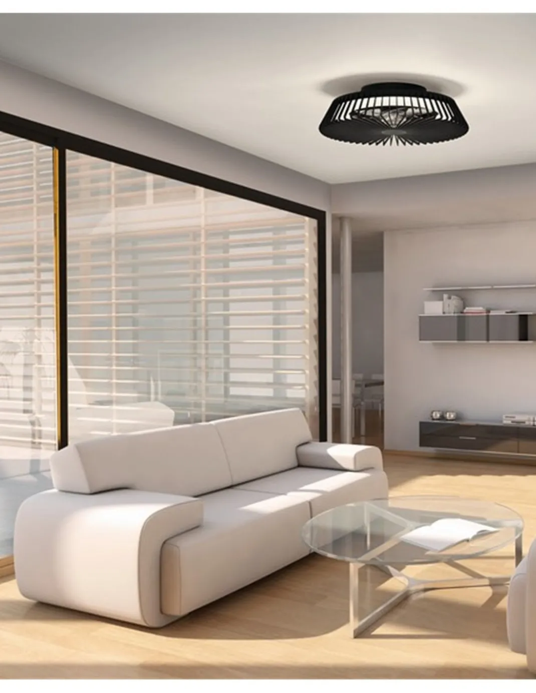 Plafón ventilador Himalaya by Santiago Sevillano - Mantra - Con luz, silencioso y SMART (Alexa, Google)