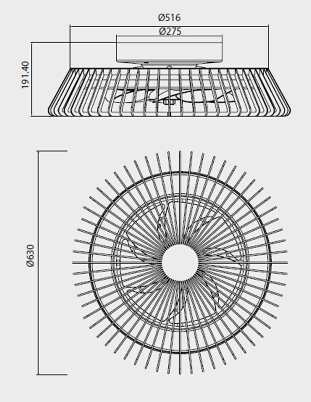 Plafón ventilador Himalaya by Santiago Sevillano - Mantra - Con luz, silencioso y SMART (Alexa, Google)