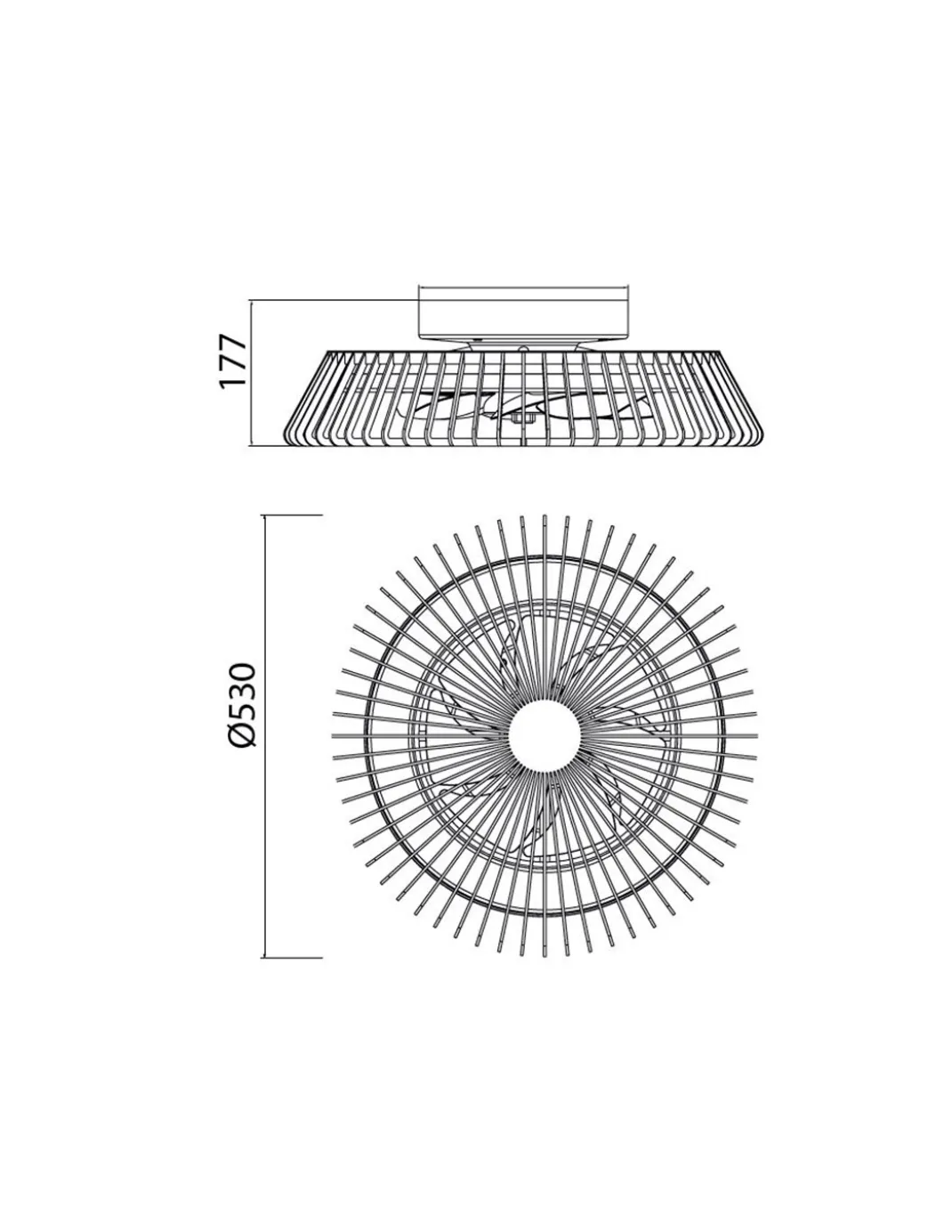 Plafón ventilador Himalaya Mini – Mantra – Diseño moderno, LED regulable, 4 velocidades