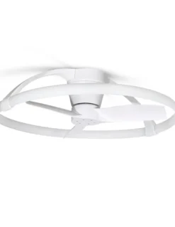 Plafón ventilador Nepal, by José Ignacio Ballester - Mantra - SMART y silencioso, diseño moderno, blanco/negro