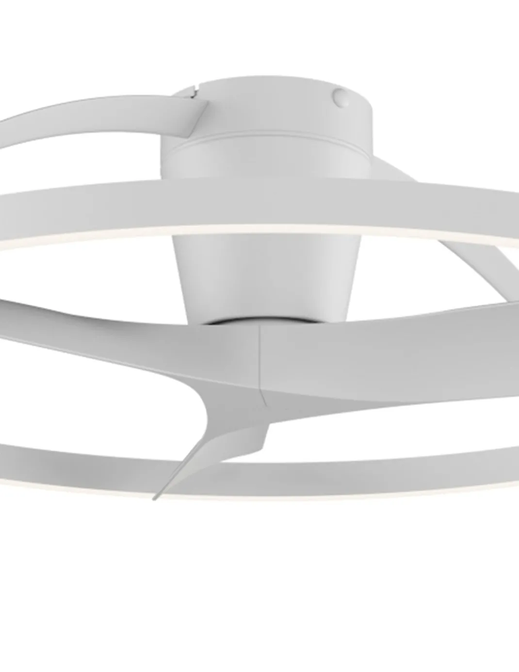 Plafón ventilador Nepal II - Mantra - Ventilador de aro blanco, diseño contemporáneo y ultrasilencioso