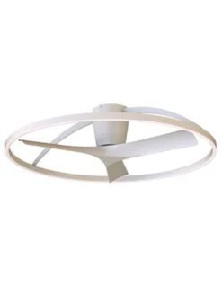 Plafón ventilador Nepal II - Mantra - Ventilador de aro blanco, diseño contemporáneo y ultrasilencioso
