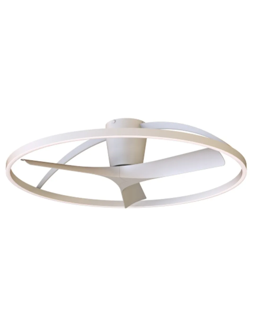 Plafón ventilador Nepal II - Mantra - Ventilador de aro blanco, diseño contemporáneo y ultrasilencioso