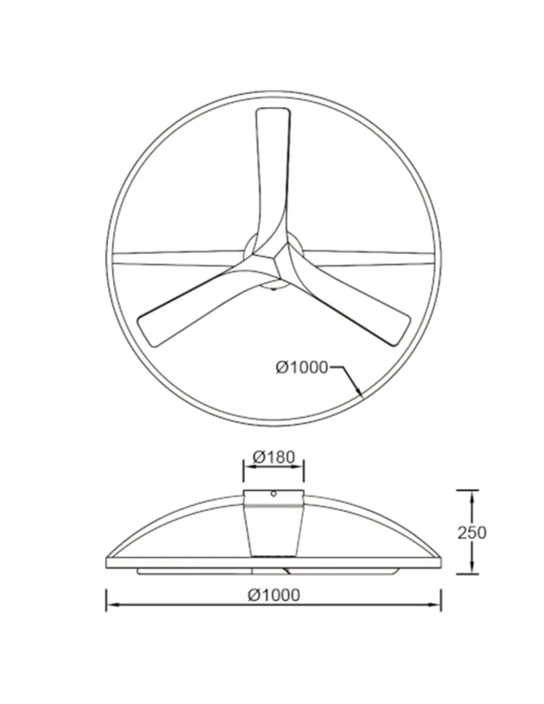 Plafón ventilador Nepal II - Mantra - Ventilador de aro blanco, diseño contemporáneo y ultrasilencioso