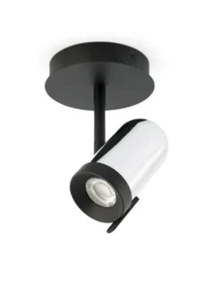 Plafon de techo Orleans - Faro - Lámpara orientable en cromo y negro
