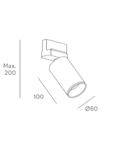 Proyector de carril Luvo - FORLIGHT - Lámpara orientable GU10 en blanco o negro