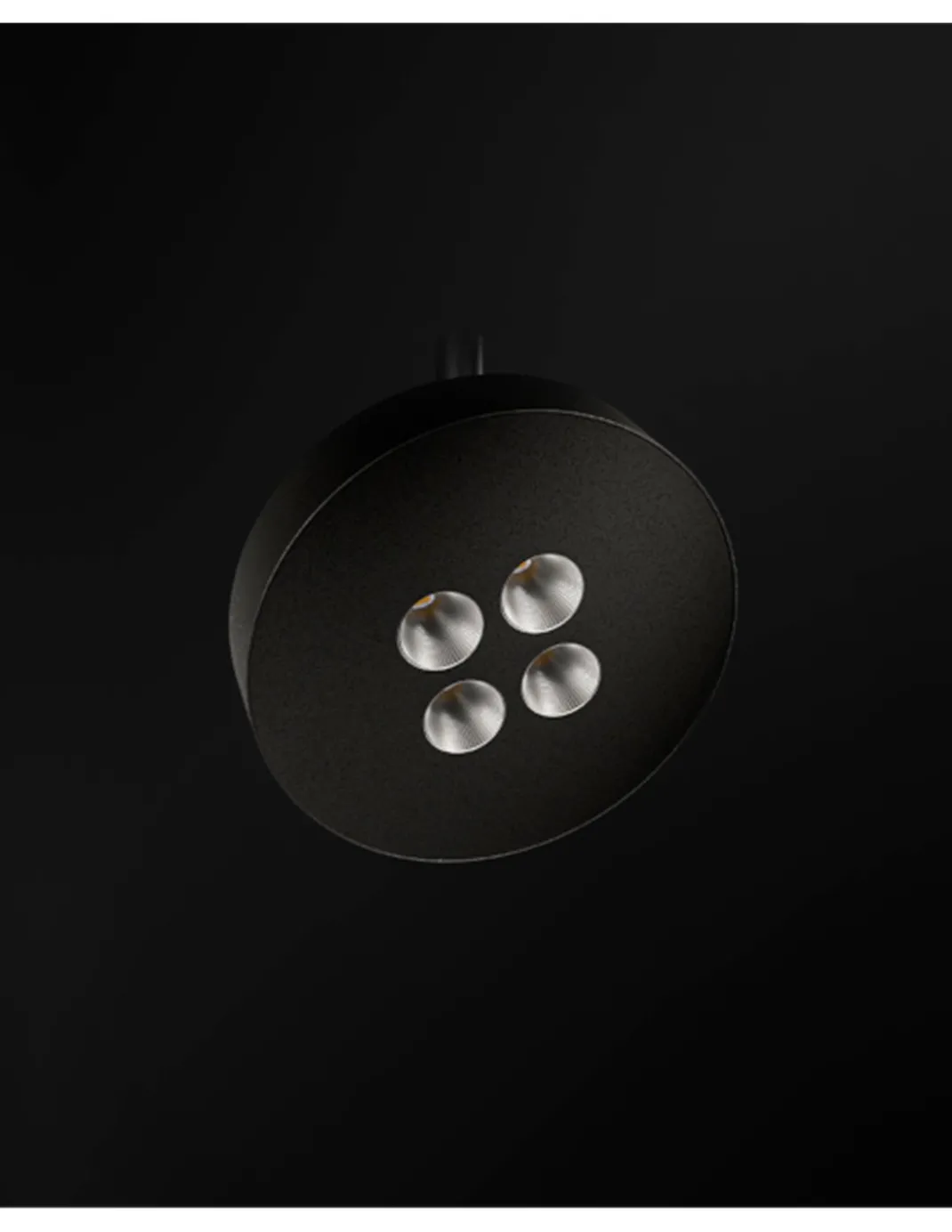 Proyector de carril magnético 48V Cookie – Beneito & Faure – Lámpara LED 2700K o 3000K, Aluminio blanco o negro