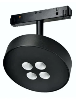 Proyector de carril magnético 48V Cookie – Beneito & Faure – Lámpara LED 2700K o 3000K, Aluminio blanco o negro