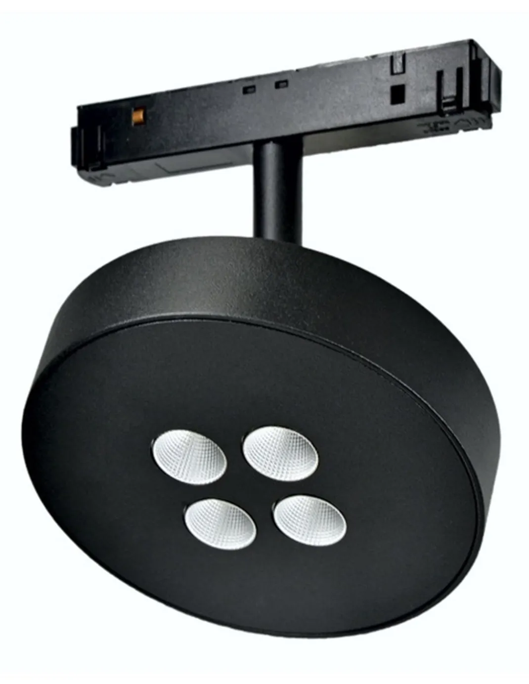 Proyector de carril magnético 48V Cookie – Beneito & Faure – Lámpara LED 2700K o 3000K, Aluminio blanco o negro