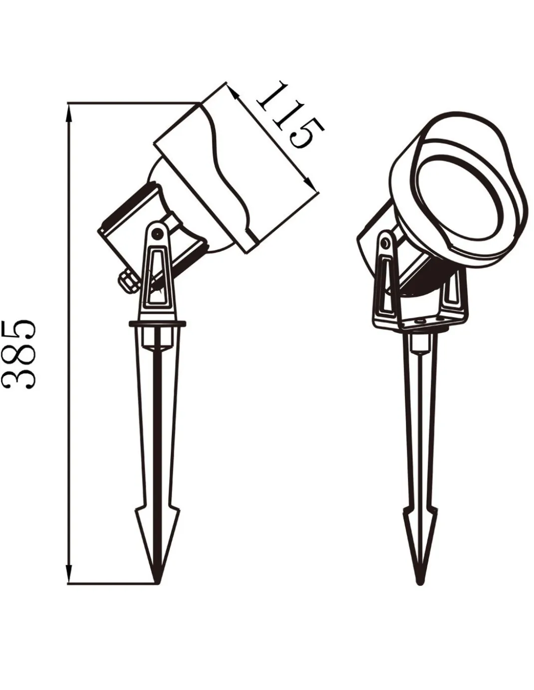 Proyector de exterior Cobra - Iberlamp - Lámpara con estaca orientable