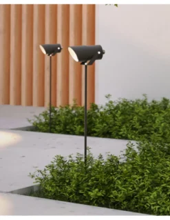 Proyector de exterior Ousia - FORLIGHT - Lámpara con estaca negra, IP65