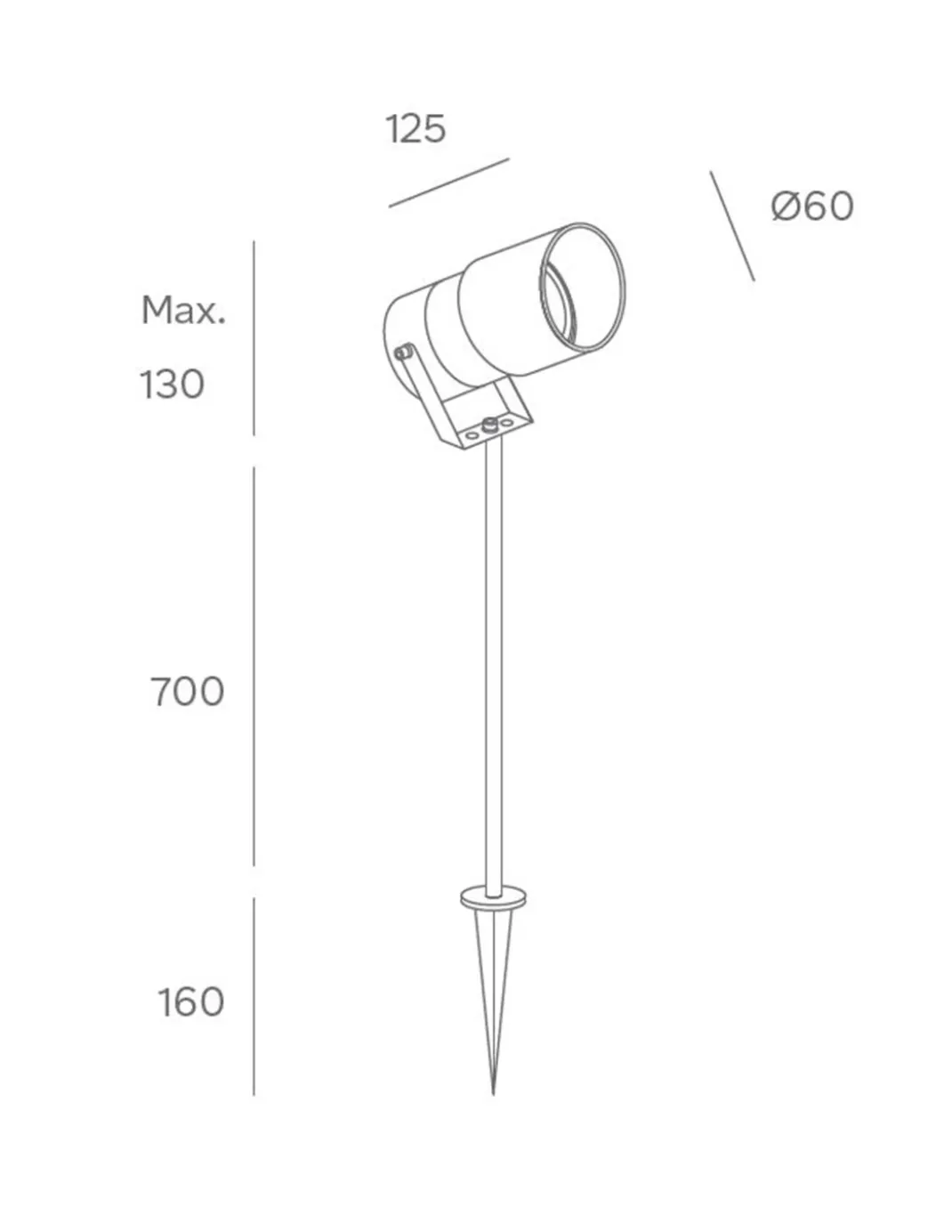 Proyector de exterior Ousia - FORLIGHT - Lámpara con estaca negra, IP65