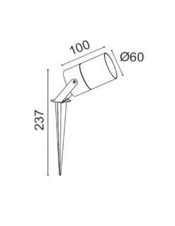 Proyector de exterior Quebec – Mantra – Lámpara estaca negra, GU10