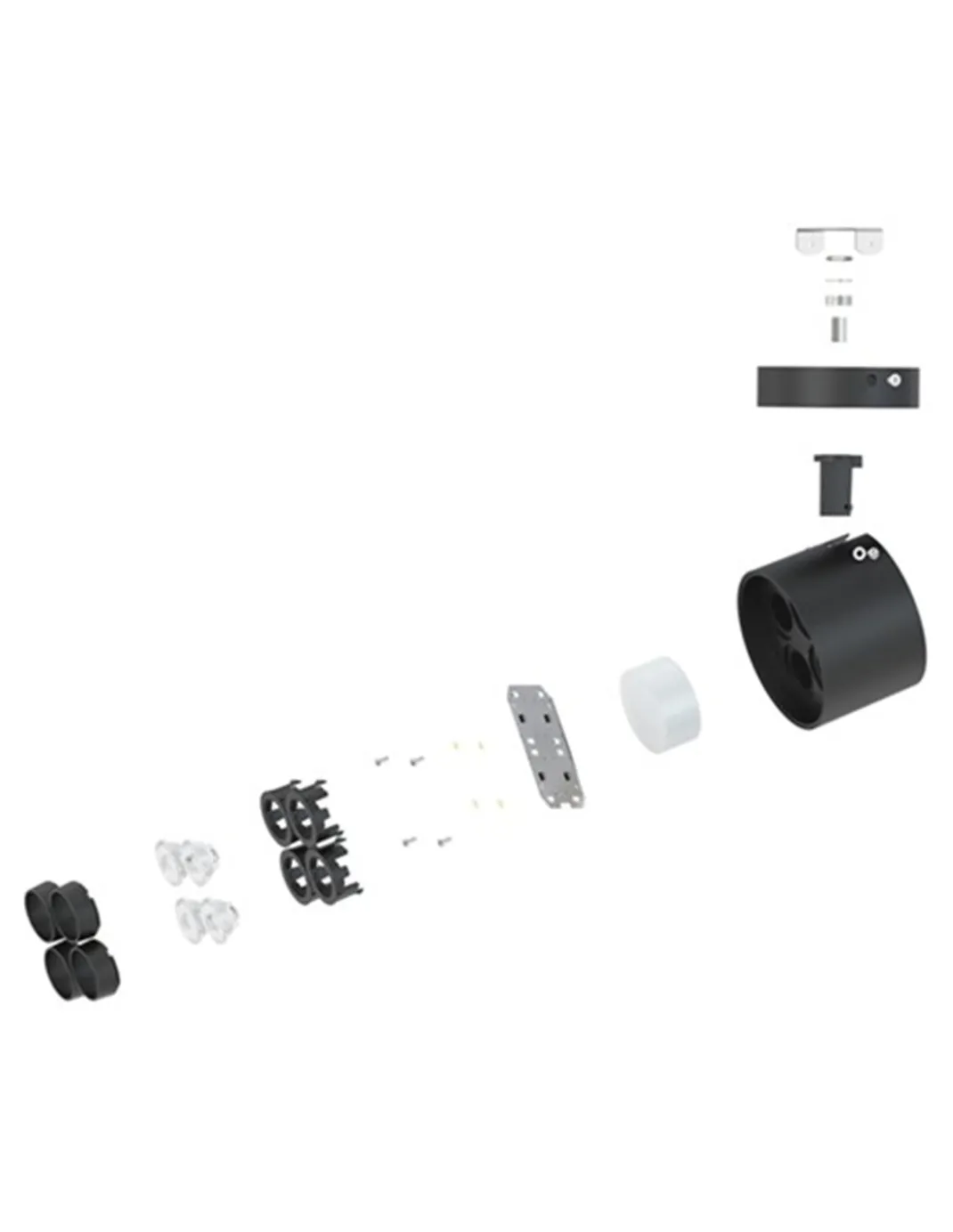 Proyector de techo de superficie Hera FS - Conalux - Lámpara orientable negra LED