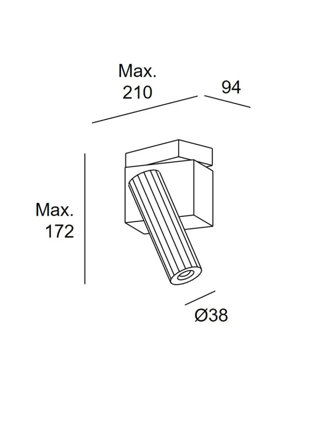 Proyector de techo Prolix – LedsC4 – Lámpara orientable con 1 o 2 luces, LED regulable corte de fase