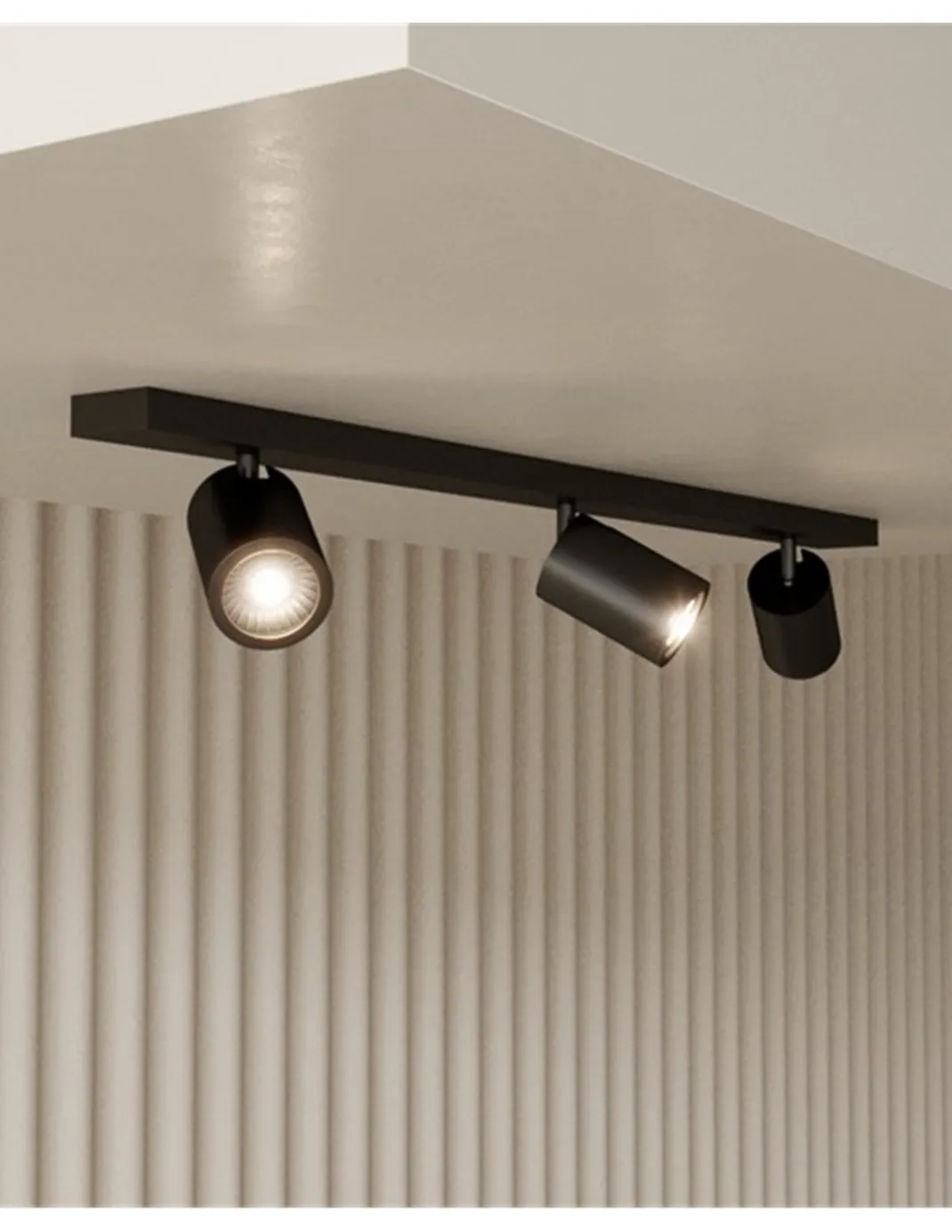 Regleta de techo Noon – Aromas – Lámpara con 3 focos, GU10 LED 3000K, Regulable Triac