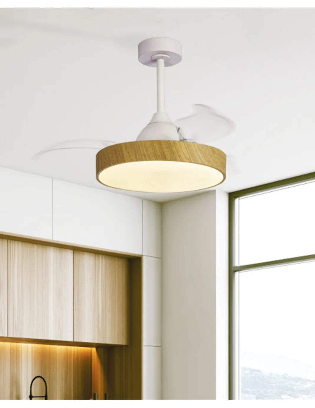 Ventilador con luz Alaska Mini - Mantra - Luz regulable, mando incluido, 8 v