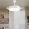 Ventilador con luz Lima - AJP - Blanco con 3 aspas retráctiles y mando a distancia